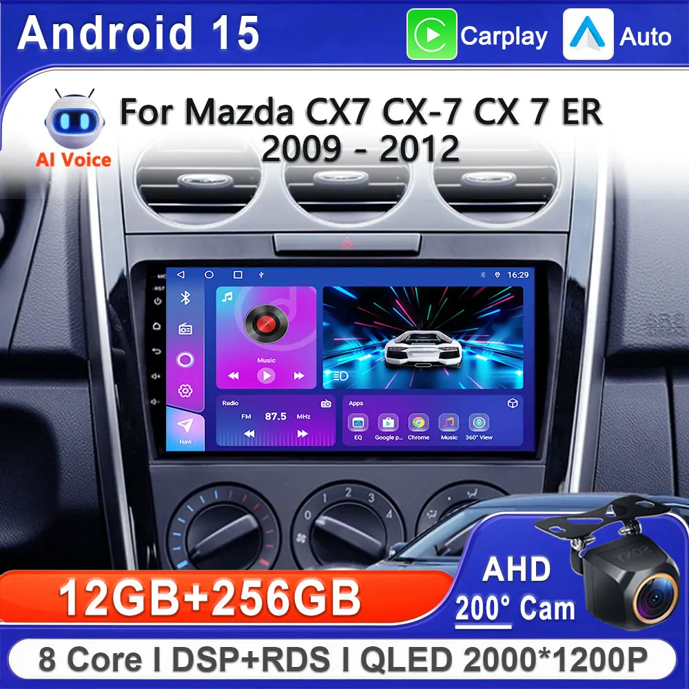 

Android 15 For Mazda CX7 CX-7 CX 7 ER 2009 - 2012 Car Radio Multimedia Video Player Navigation stereo Head Unit No 2Din DVD