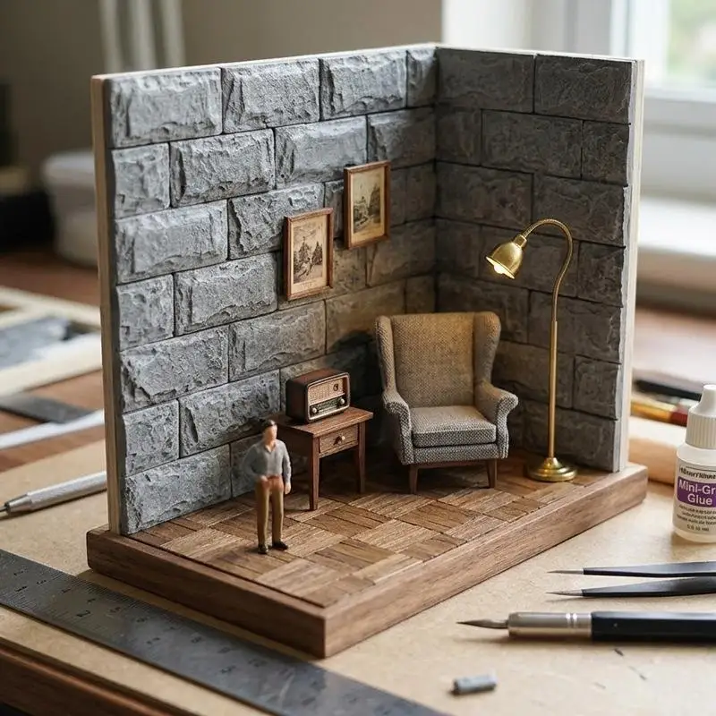 Mini Simulation Scale Bricks Fit 1/16 1/25 Scale Ideal for Building Landscape Dollhouse and Diorama Making