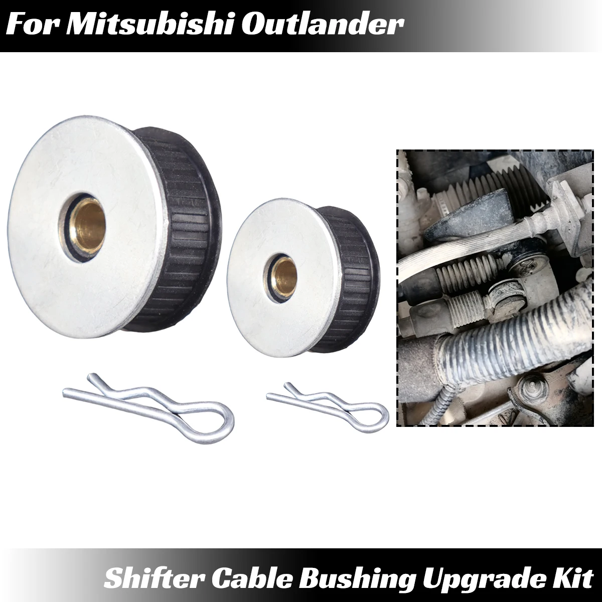 

For Mitsubishi CU Outlander Lancer Legnum Carisma Updated Gear Shifter Cable Linkage Control Bushing W/ Washer Cotter Pin Clip