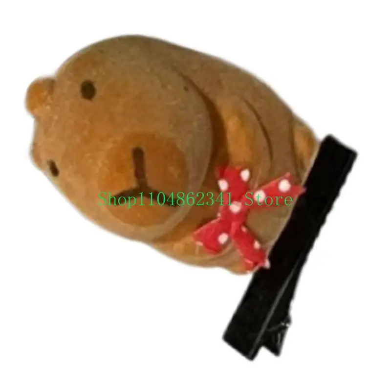 5asd Cartoon Capybara Hair Clip Flocking Animal Easy to Wear for Carnivals Music Festival Daily Use Hair Decors 1/5/10PCS