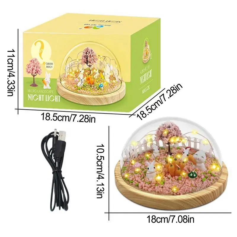 DIY Night Light Kit for Girls Cute 3D Rabbit Lantern Art Kit Arts and Crafts Lamp Project Make Your Own Night Light Bunny Toys