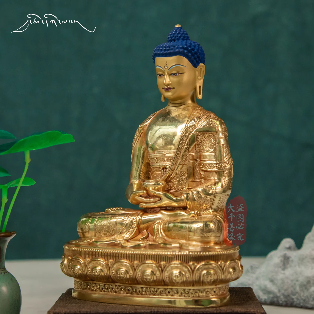 Asia Nepal Tibet HOME temple High grade Buddha statue bless safe healty good luck Gilding Amitabha Amitayus buddha statue