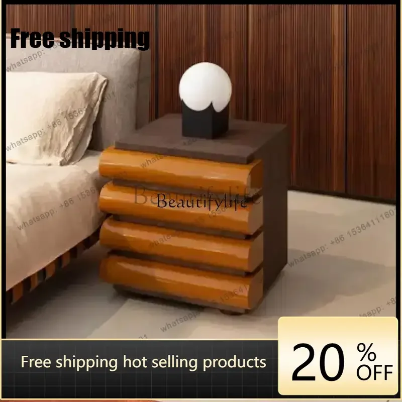 JJ *Modern minimalist Italian minimalist bedroom creative bedside chest of drawers