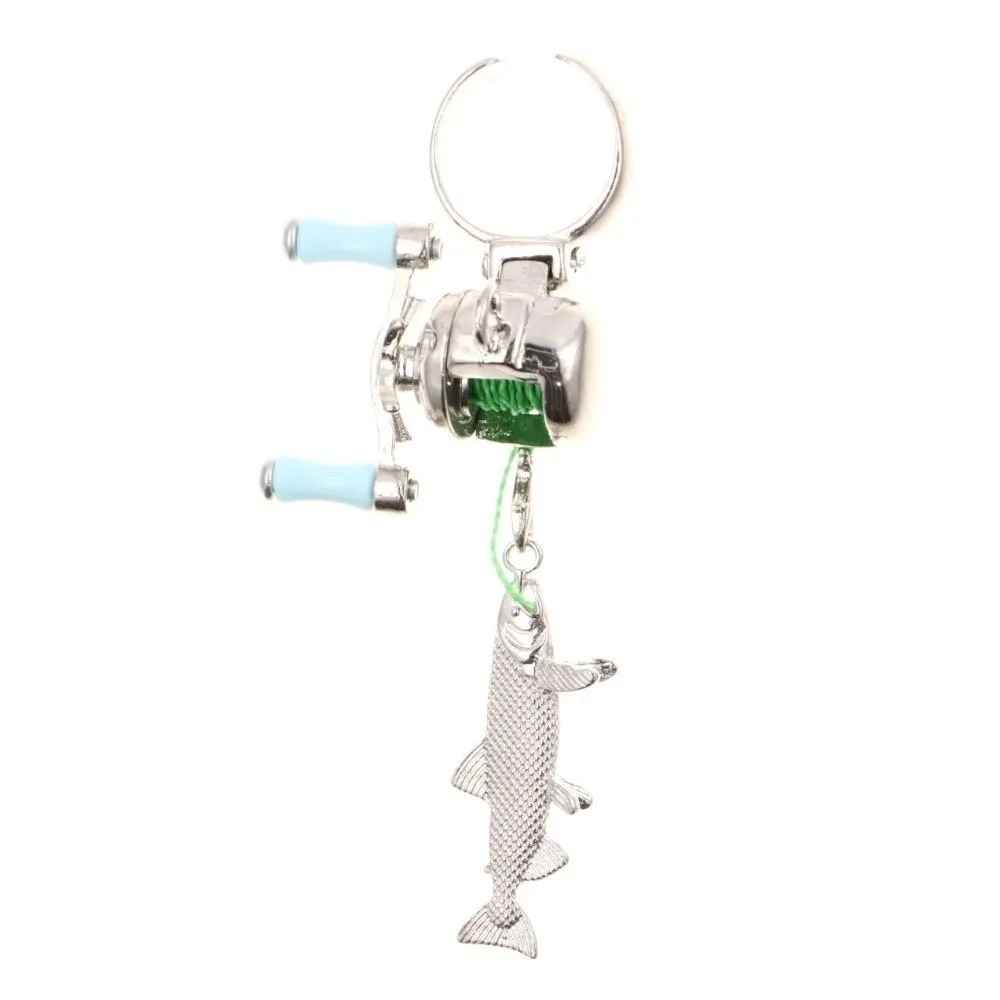 Luxury Fishing Reel Necklace Rotatable Exquisite Fishing Reel Ring Detachable Pendant Men Neck Pendant Fishermen
