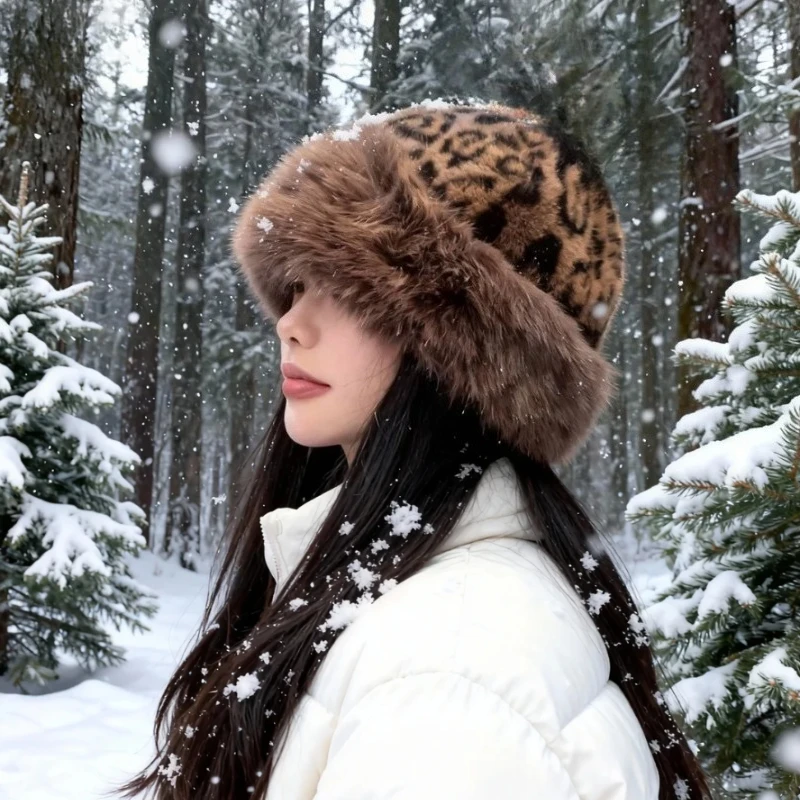 قبعة شتوية سميكة لحماية الأذن من القطيفة، قبعة مقاومة للرياح ودافئة، قبعة صياد من الفرو المنفوش #1