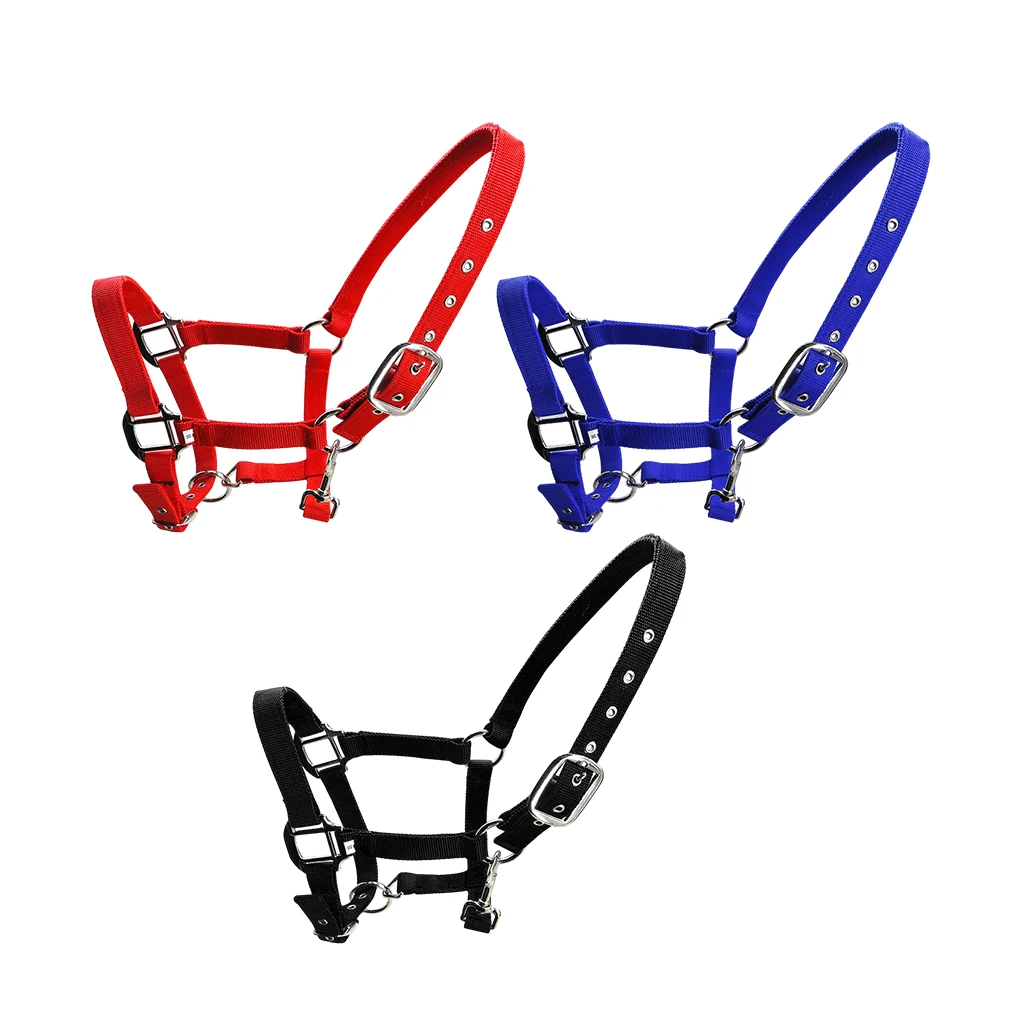 Padded Halter Pony Bridle Head Collar Adjustable Zinc Alloy Great Resilience Protection Horse Supplies Professional Red