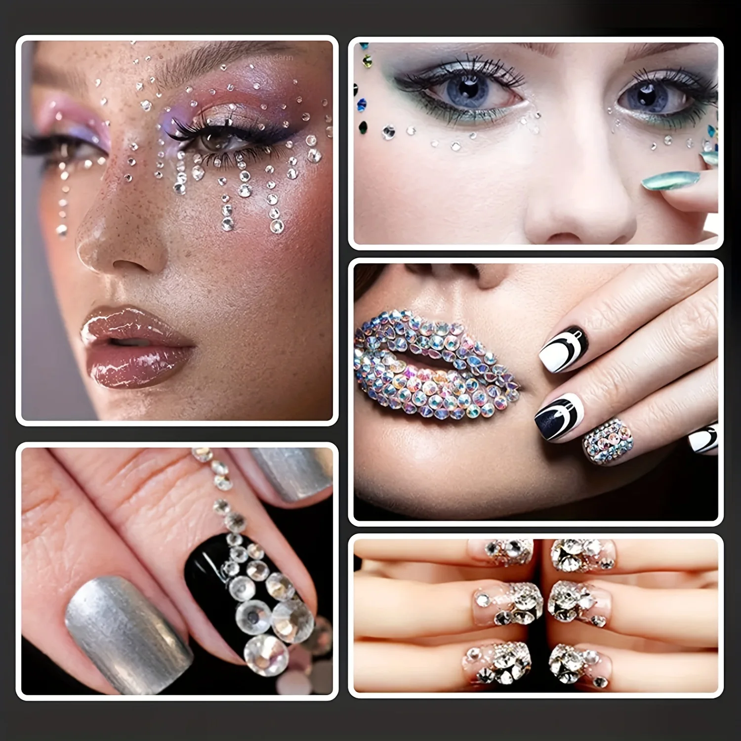 진한 보라색 AB 젤리 라인스톤 - 2-4mm 라운드 플랫백 수지 크리스탈, DIY 매니큐어 아트를 위한 반짝이는 반짝이는 네일 장식