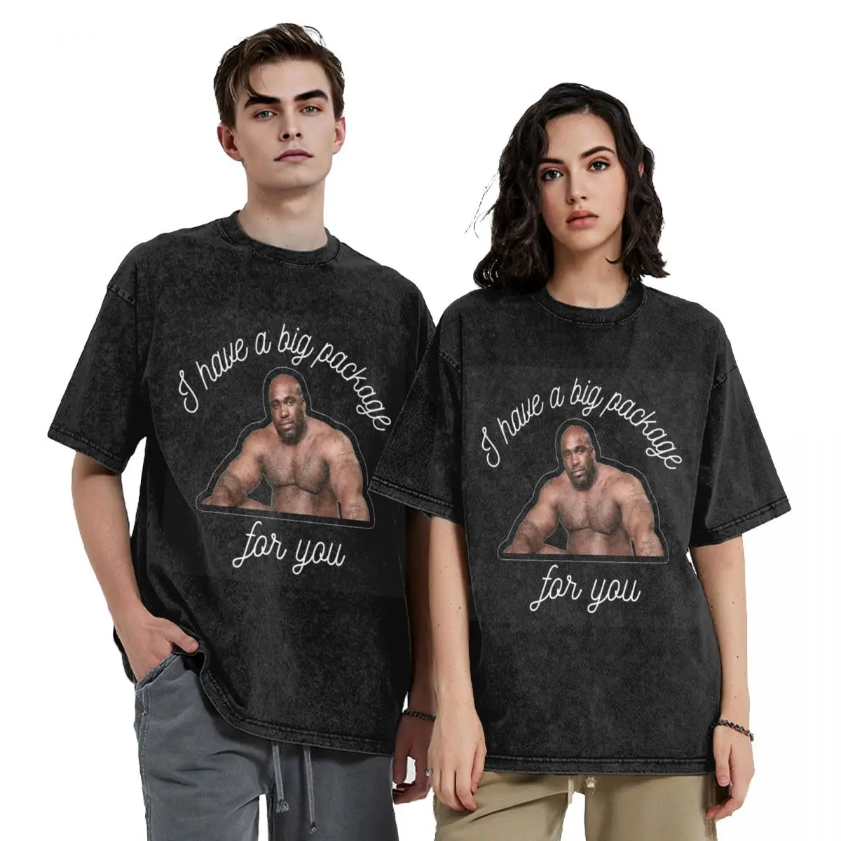 Barry Wood I Have A Big Package For You Hip Hop Short Sleeve T-Shirts Washed Tops Tees Streetwear T Shirt Harajuku for Men Women