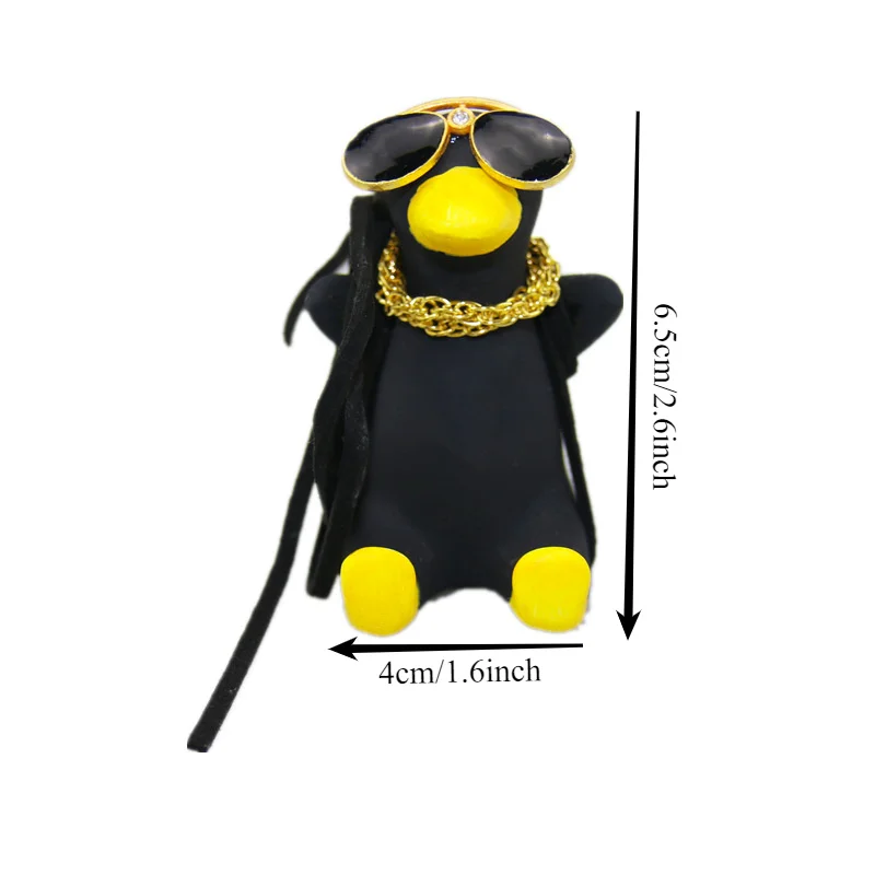1Pc Swing Duck Car Pendant Plaster Material Mirror Hanging Cool Duck Car Accessories
