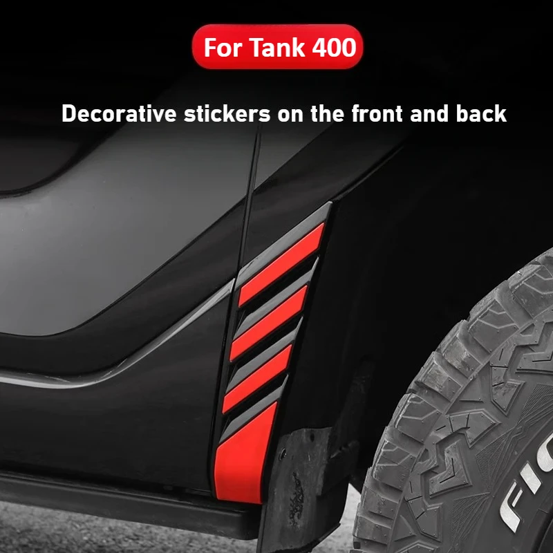 

Для Tank 400Hi4-T брови на переднее и заднее колесо, красные автомобильные наклейки, крылья, сторона двери, измененная на красный, декоративная модификация
