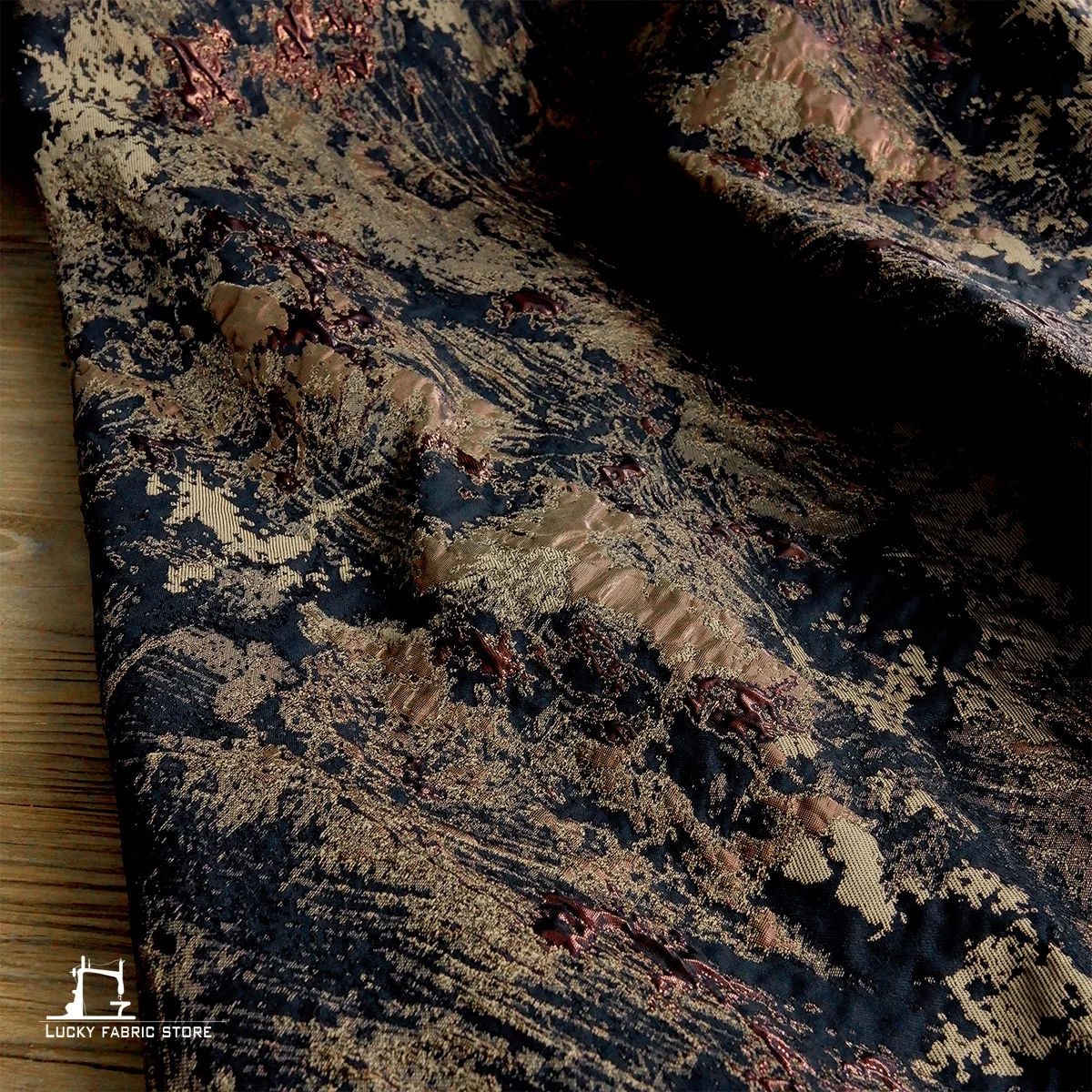 Wasteland terroir, yellow reef relief, three-dimensional stone grain, jacquard texture, fabric, garment cloth, DIY designer fabr
