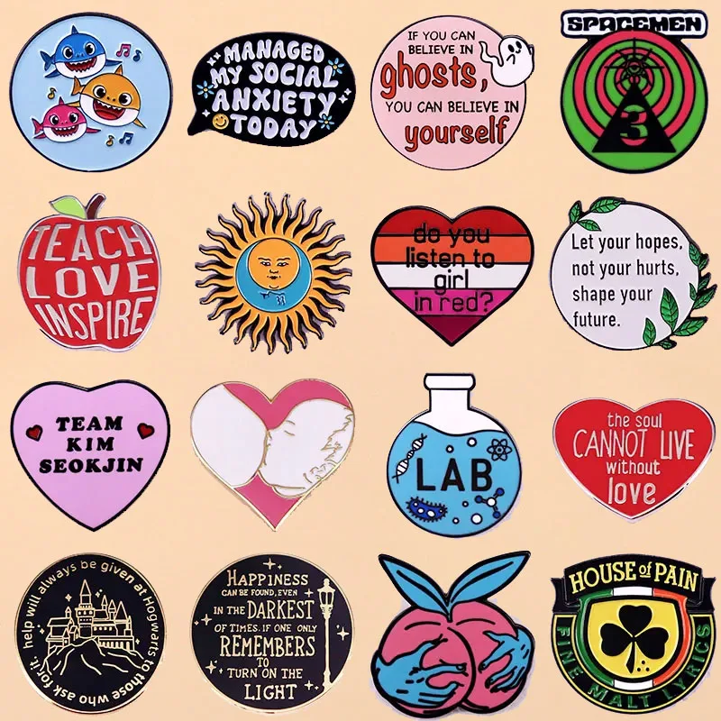 Let Your Hopes Not Your Hurts Shape Your Future Lapel Pins Quotation Enamel Pin for Backpacks Briefcase Badges Brooch