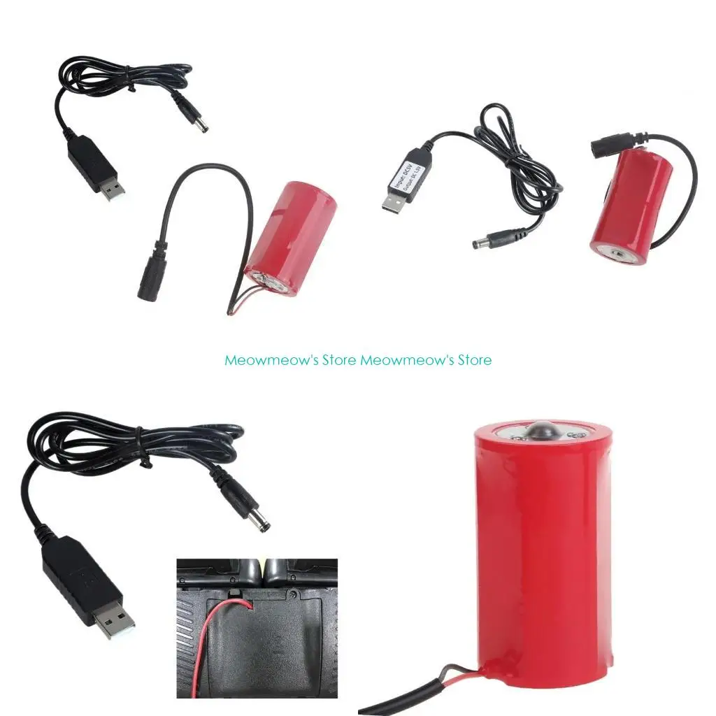 W91A USB a 1.5V LR20 D Eliminadores batería Convertidores Cable alimentación del cable