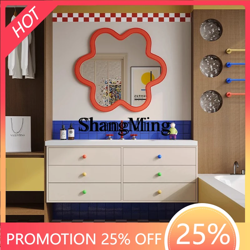 

CL bathroom cabinet combination cream wind toilet washbasin rock slab integrated basin