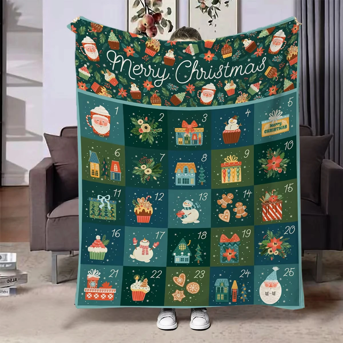

Christmas Flannel Throw Blanket Super Soft Cozy - Perfect Home Gift for Her | Sofa Nap Home Bedding