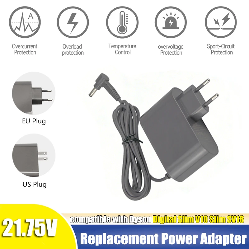 Image of V10 Slim SV18 Kabelloser Staubsauger Ladegerät 21,75V 1,1A Netzteil für Dyson Digital Slim DC 4,0*1,7mm Ladeanschluss