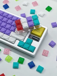 Custom 20 Pcs Toy Bricks Keycap Low Profile Keycaps Blank 1u Backlit Key cap ABS DIY Key Caps for Mx Switch Mechanical Keyboard