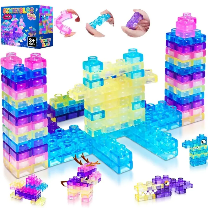 

Новый набор строительных блоков из желеобразного материала Squishy Jelly Building Blocks, антистрессовый набор для детей.