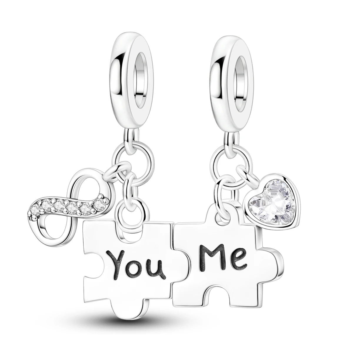 925 Sterling Silver Infinite Puzzle Combination Pendants Charms Beads Fit Bracelets DIY Party Decoration Gifts Jewelry Accessory