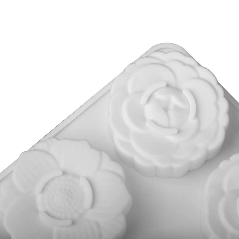 SHENHONG Mooncake Mould Cherry Blossom Chrysanthemum Snow Lotus Design Silicone Cake Mold Soap Mould Dessert Baking Tools