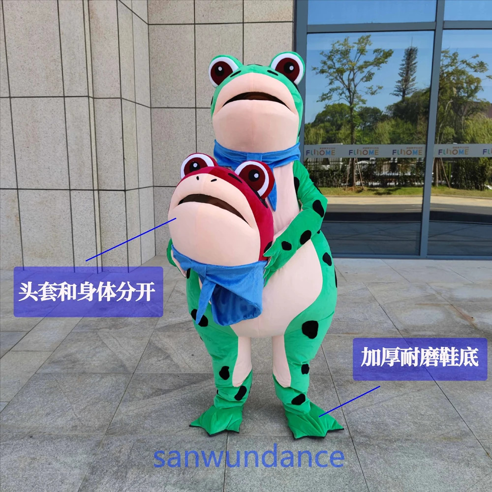 

Funny Frog Inflatable Costume Toad Frog Mascot Cartoon Doll Costumes Propaganda Anime Clothing Halloween Easter Activity Props