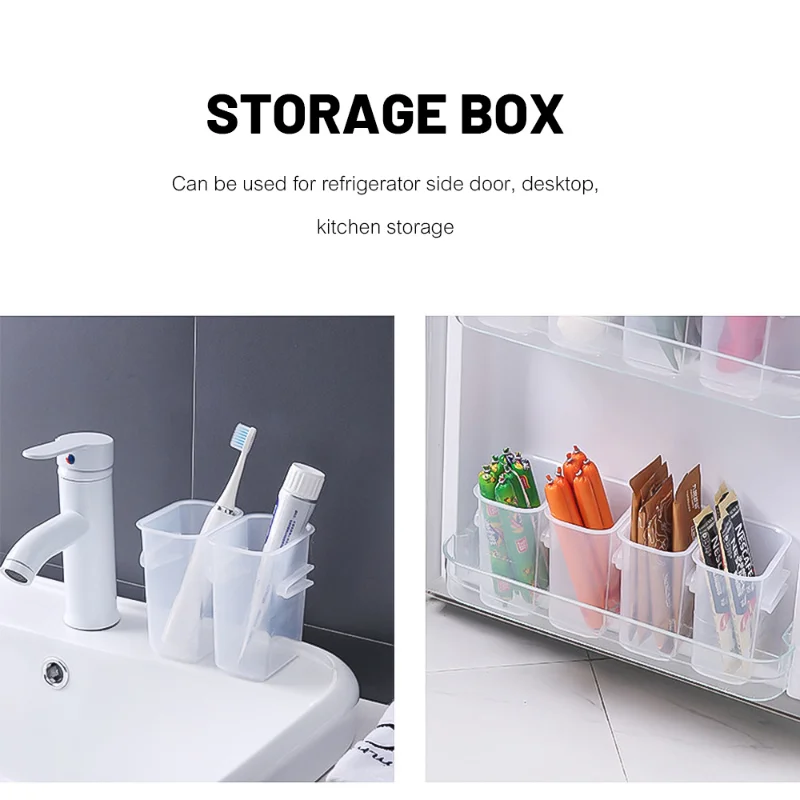 Refrigerator Organizer Box Snap-fit Design Classification Plastic Convenient Fridge Side Door Storage Box Home Kitchen Supplies