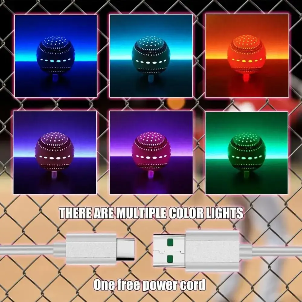 

6 цветов светодиодный светящийся бейсбол RGB 2 режима сияния светящаяся бейсбольная игрушка из искусственной кожи ночная декоративная имитация бейсбольной игрушки ночь