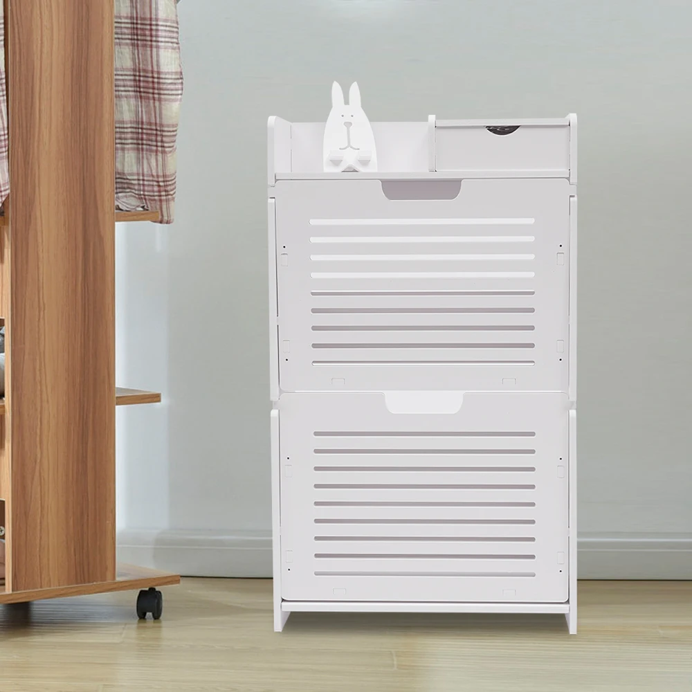

White Shoe Cabinet Multifunctional Narrow Shoe Rack Multi-Layer Storage Space Lightweight Easy To Move