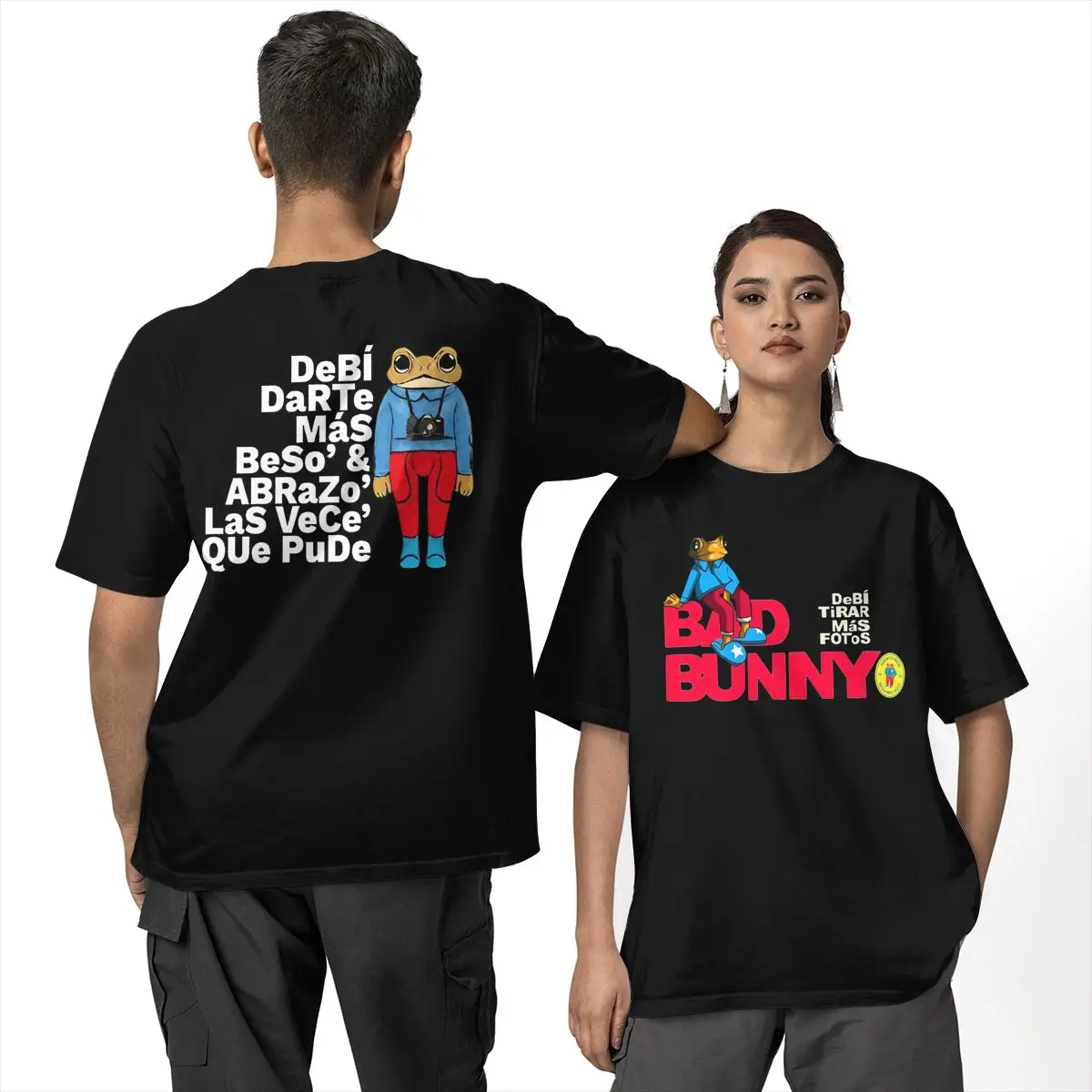 DTMF With Bear Cartoon Debi Tirar Mas Fotos Bad Bunnies T Shirt Summer 2025 Y2K Retro T-Shirts Cotton Tee Shirt For Men Top Tees