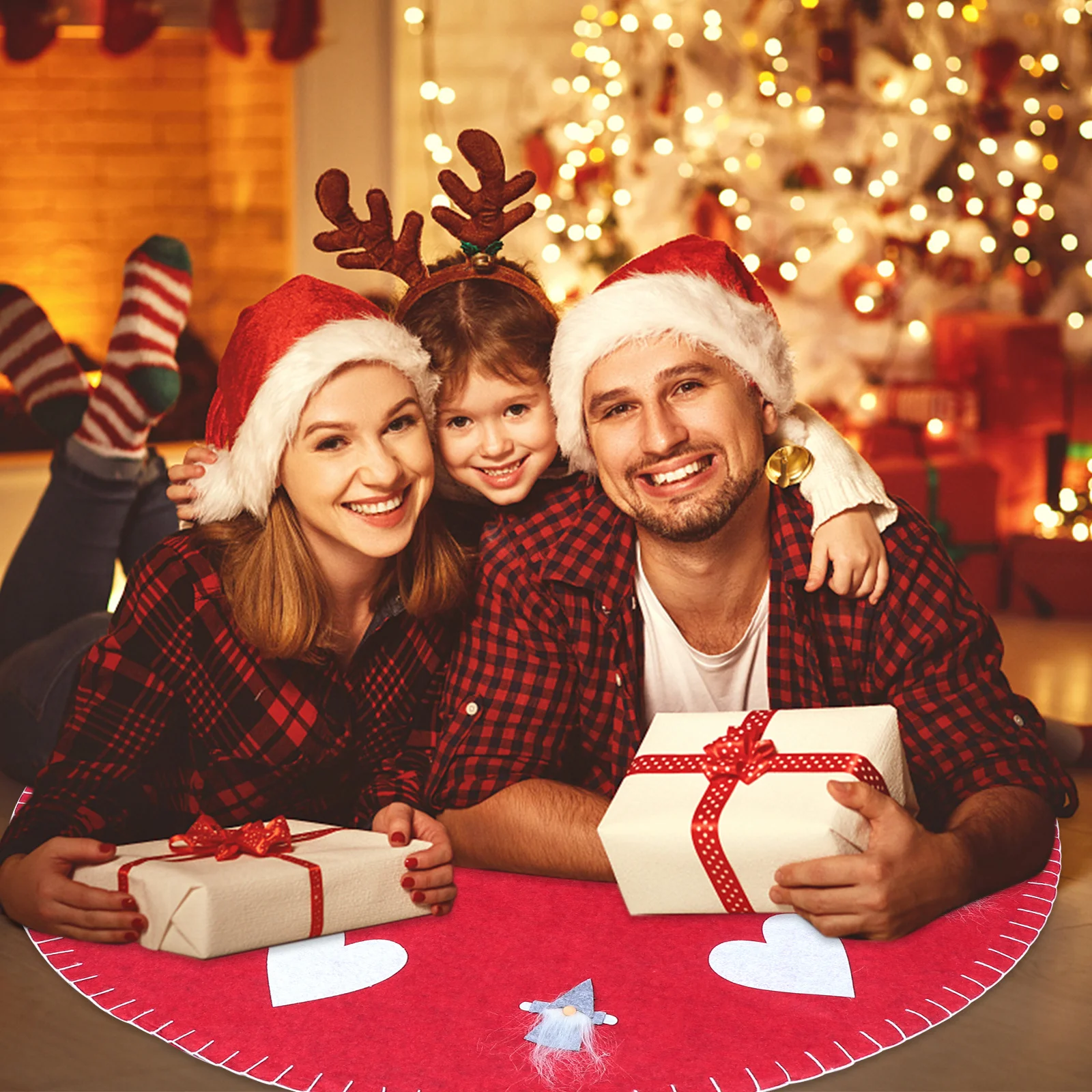 

Christmas Tree Skirt Xmas Tree Dress Holiday Decoration Reusable Festive Decor Party Supplies Festival Decorative Bottom Dress