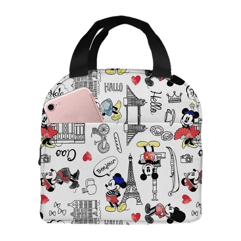 Disney Mickey Mouse Lunch Bags Game Aluminum Foil Rice Bag Meal Ice Box Pack Anime Students Bento Lunch Handbag Boys Girls Gift