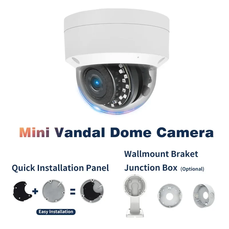 8MP IR Vandalproof Security PoE IP Dome Camera OEM/ODM Waterproof Outdoor SDK 4K CCTV Network Camera
