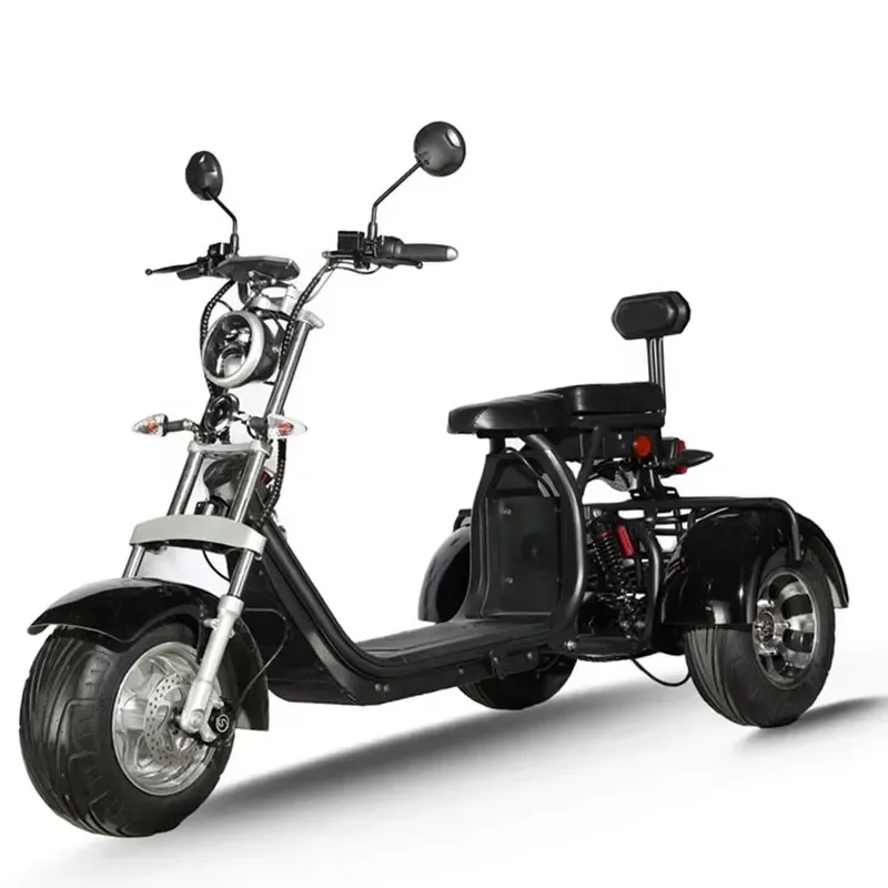 STROVAN Eu Eec Certificate 2000w Motor Electric Tricycle Open Body Rear Basket Double Seat Double Battery Lithium 3 Wheel