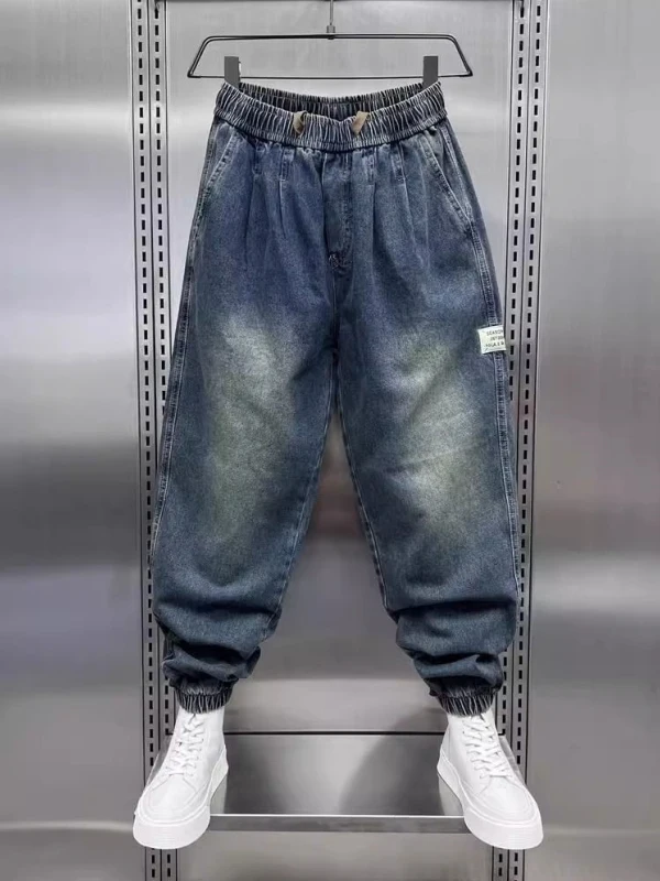 

plus Size 300 Pou Jeans Men Women Trendy Brand Spring Autumn New Sle Dstring Loose Harlan Pants Youth Casual Jeans