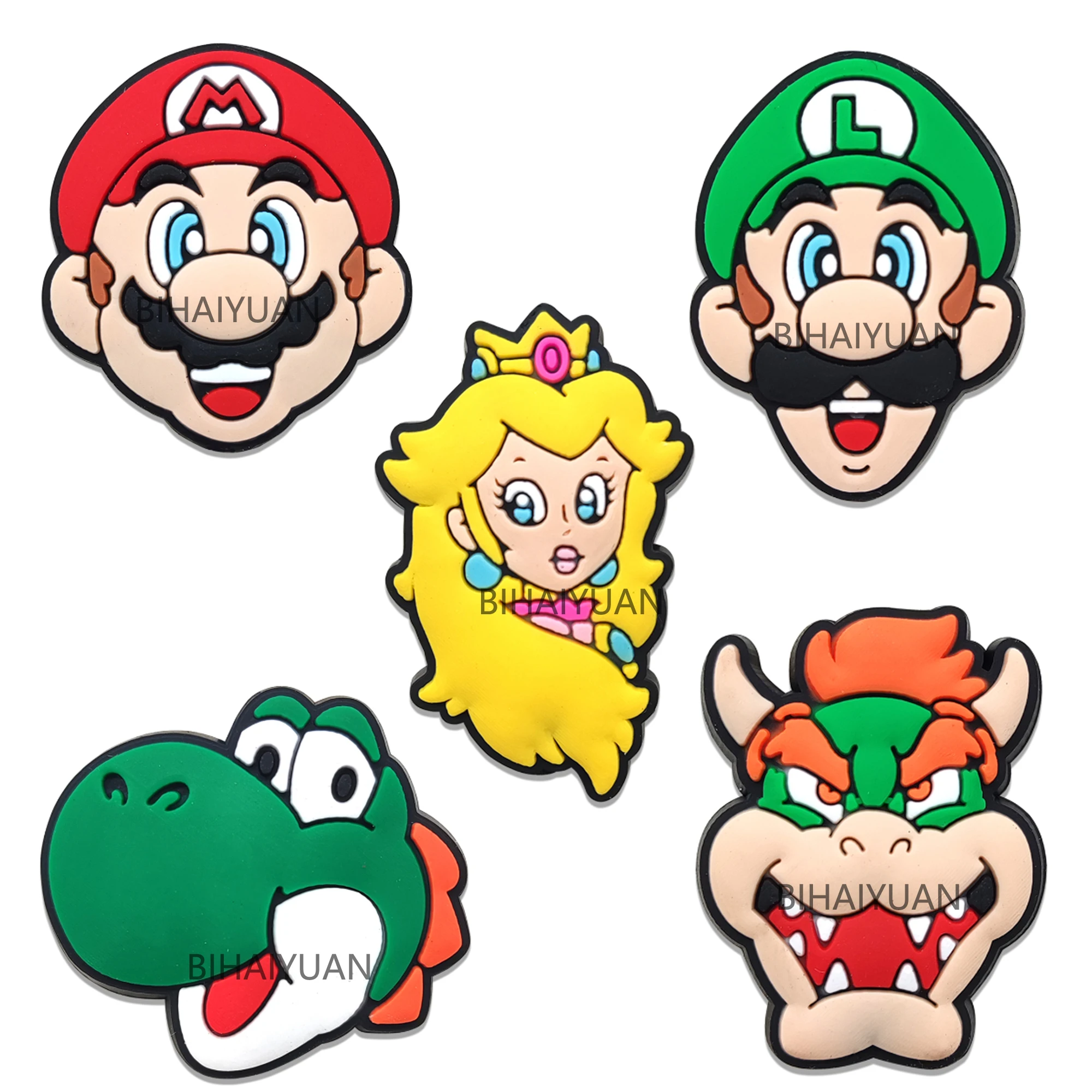 5 uds juego de PVC super mario cuentas focales para pulsera DIY collar tobillera pluma Accesorios