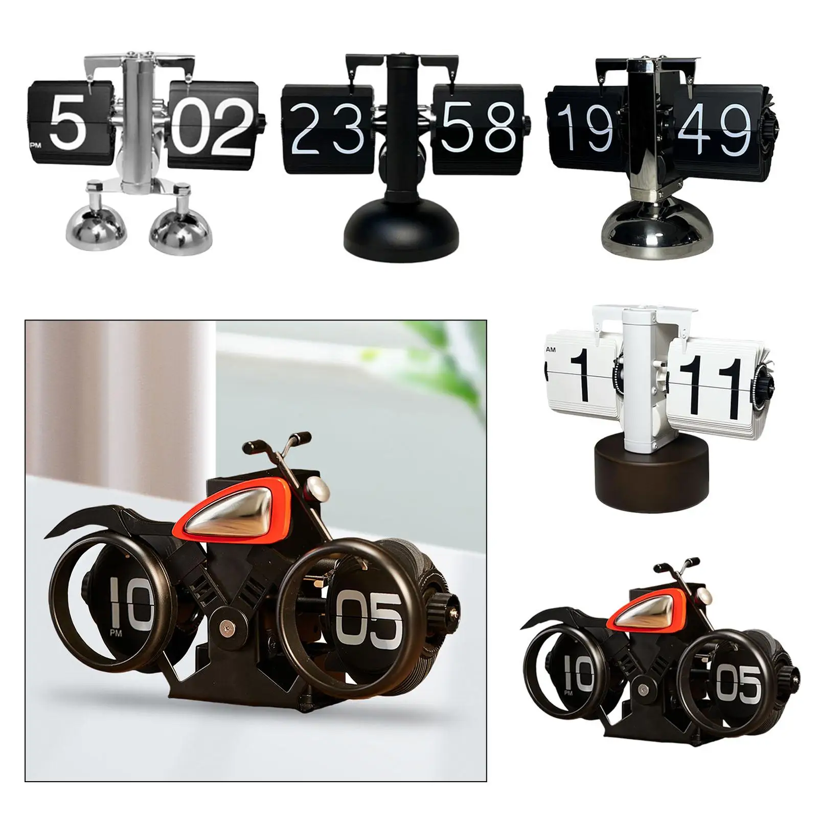 Flip Down Clock Mechanical Clock Auto Flip Clock for Living Room Hotel Home