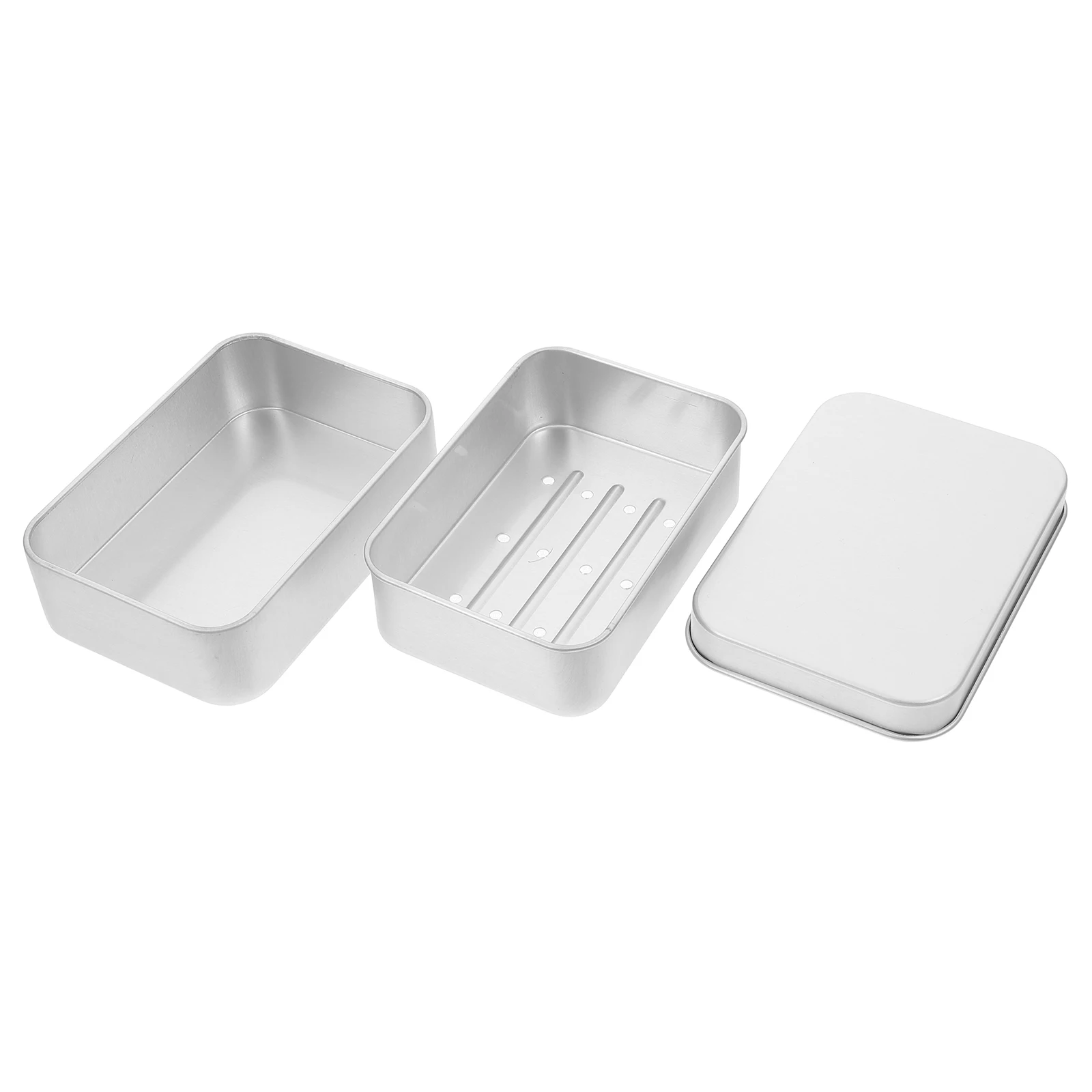 

1pcs Aluminum Box Self-Draining Travel Container Leak-Proof Lid Hotel Dorm Bathroom Gym Camping Outdoor Use Metal Soap for Bar