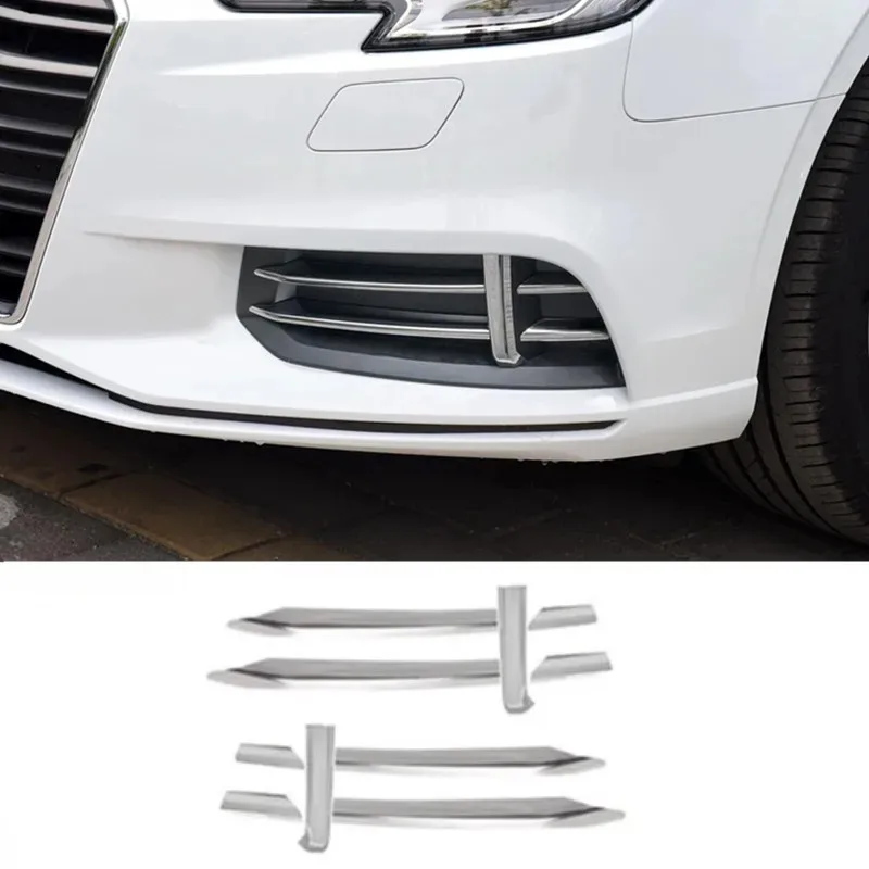 

Car Front Fog Lamp Grille Trim Strips For Audi A3 2017 2018 Hatchback Sedan Sport Stainless Steel Stickers Exterior Accessories