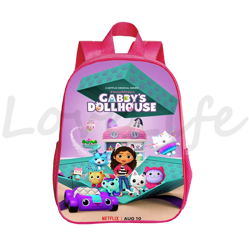 Cartoon Gabby\'s Dollhouse Backpack Schoolbag Toddler Kindergarten Bag Children Anime Backpacks Kids Mini Bookbag Kawaii Rusksack