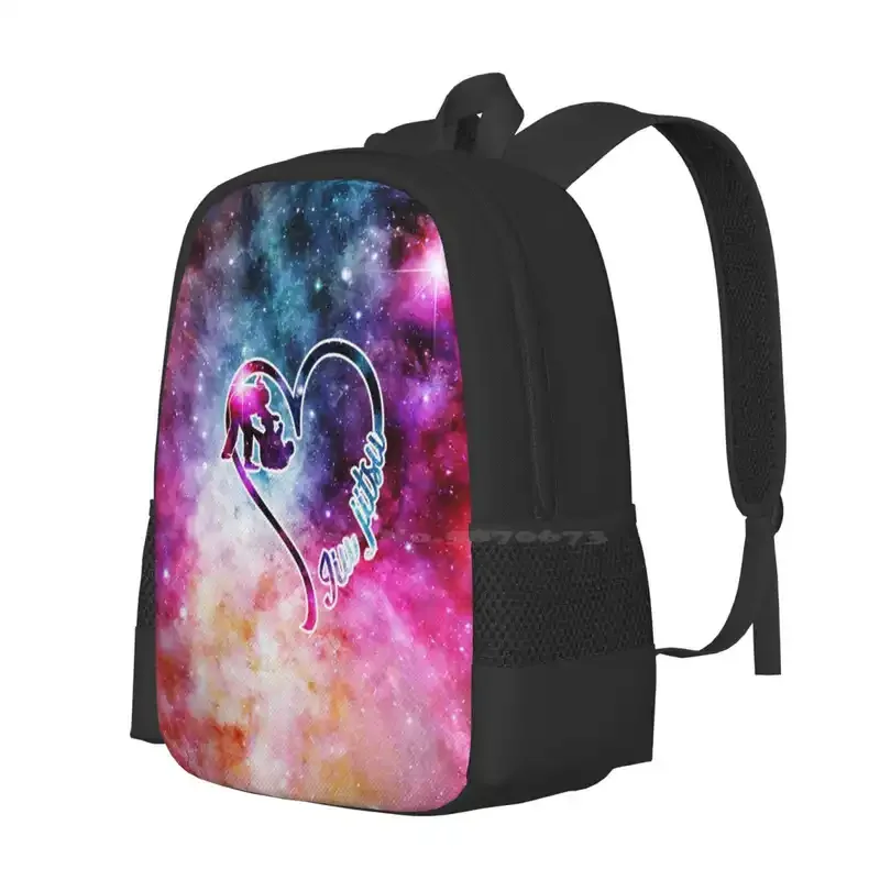 Jiu Jitsu Full Galaxy Heart Hot Sale Schoolbag Backpack Fashion Bags I Love Jiu Jitsu Jiu Jitsu Sport Mixed Martial Art Jiu