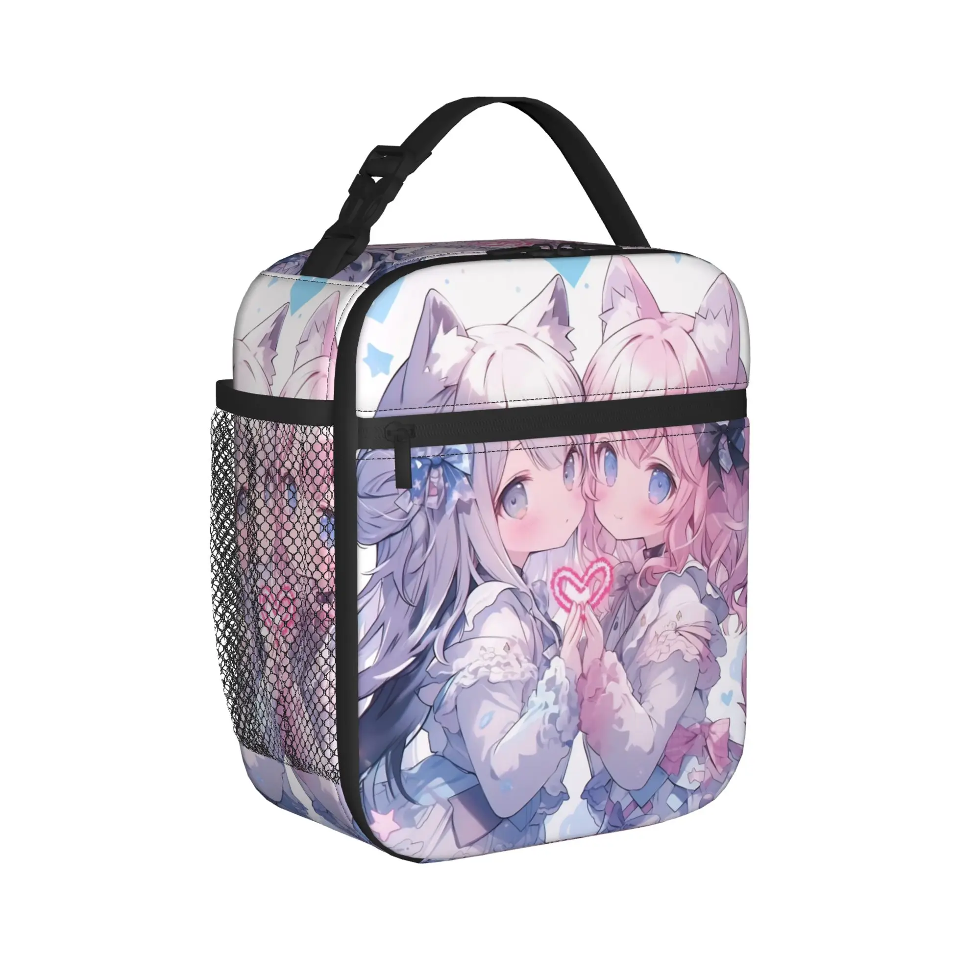 Insulated Lunch Bags Twin Cat Girls Product  Storage Food Box New Arrival Thermal Cooler Bento Box For Office