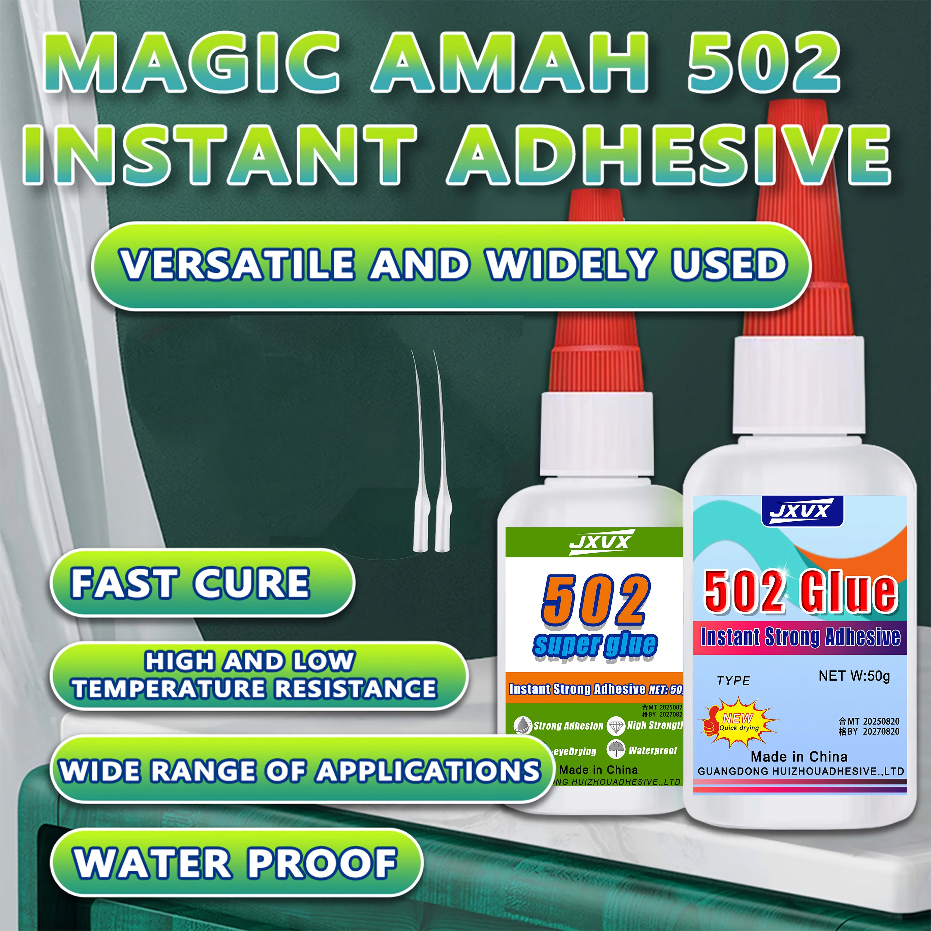 【502 Super Glue 50g Large Capacity】Super Glue Cyanoacrylate Adhesive Multi-Purpose Adhesive for Metal, Plastic, Glass, Leather, Rubber, DIY, Children's Toys, Joining and Repair