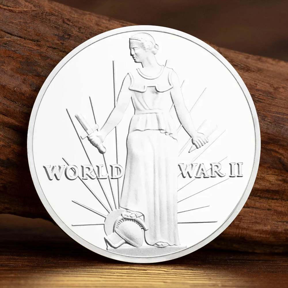 Statue of Liberty Pattern Commemorative Coins Silver Plated US of America World War II(1941-1945) Souvenir Coin