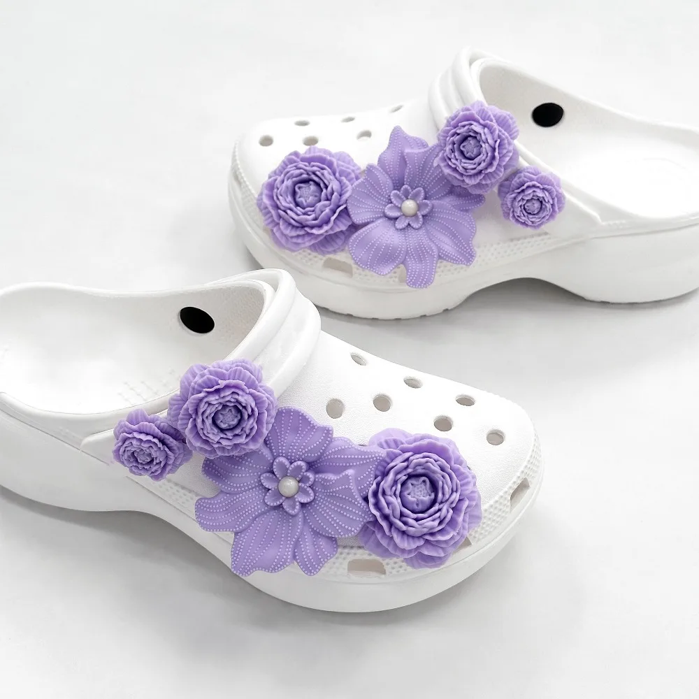 

8 шт. многоразовые 3D цветочные подвески для пляжной обуви с зажимом и пряжкой, съемные украшения для обуви, сделай сам, перфорированная обувь, аксессуары, пляжная обувь