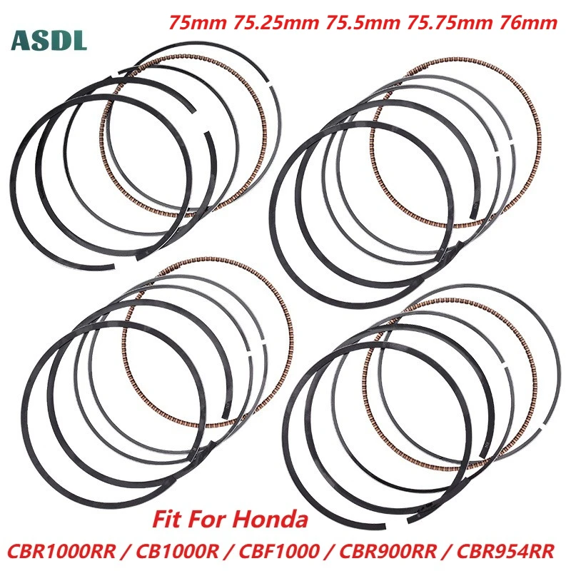 

For Honda CBR1000RR Motor Piston Rings 75mm 75.25mm 75.5mm 75.75mm 76mm CBR 1000 RR FIREBLADE CB1000R CBF1000 CBR900RR CBR954RR