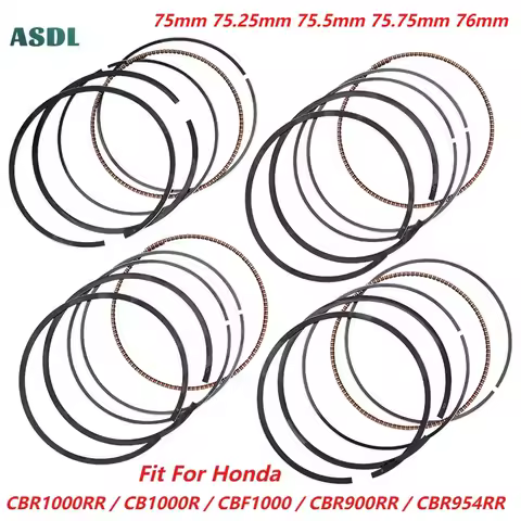 For Honda CBR1000RR Motor Piston Rings 75mm 75.25mm 75.5mm 75.75mm 76mm CBR 1000 RR FIREBLADE CB1000R CBF1000 CBR900RR CBR954RR