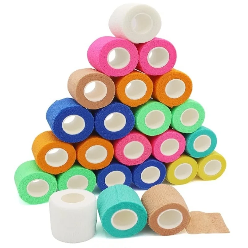 1 Stück 5 cm selbstklebende elastische Bandage - Sport-Elastikbandage, Haustierbandage, schützt Handgelenk, Knöchel, Finger und Zehen (mehrfarbig)