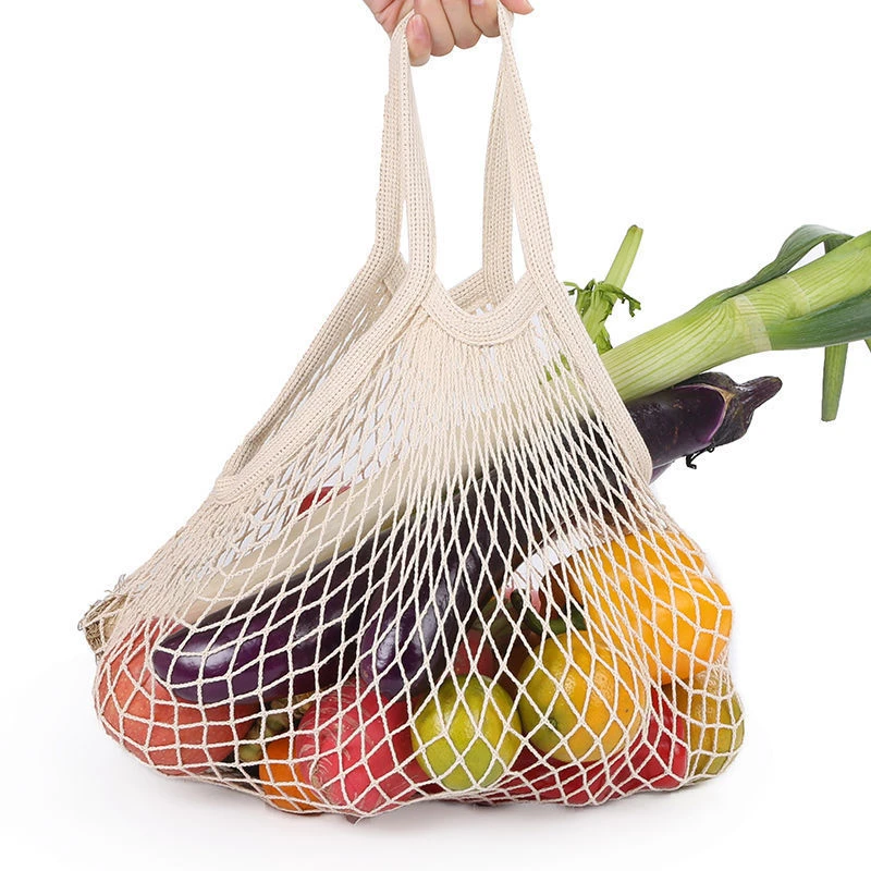 

Portable Shopping Bags for Fruit and Vegetable Reusable Large Capacity Cotton Mesh String Organic Organizer Storage Bag