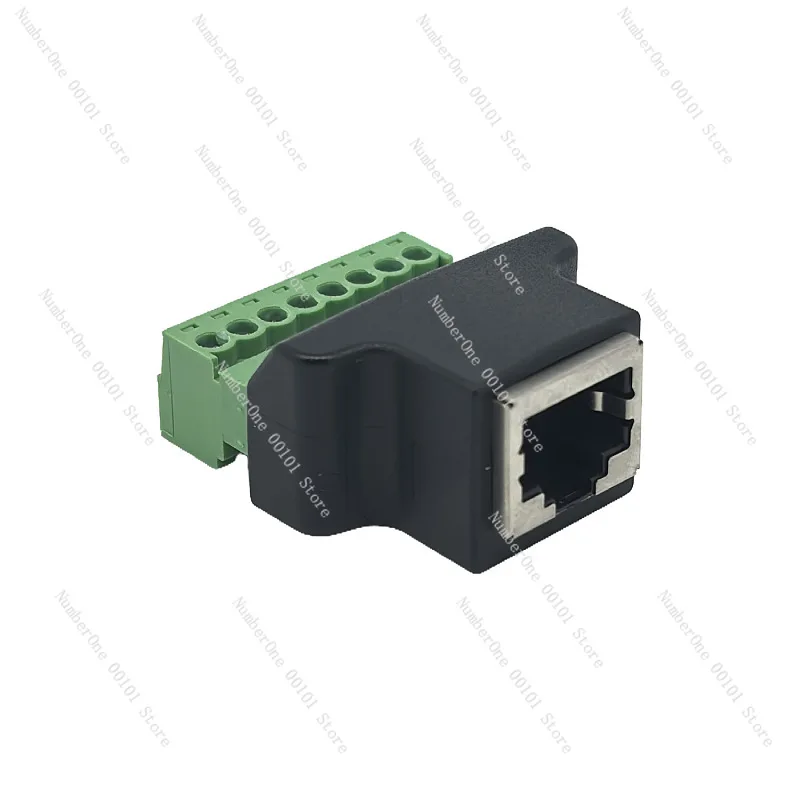RJ45 to 8Pin Terminal Connector, 8P8C Female Jack Network Cable Socket, Display Cable Adapter Plug