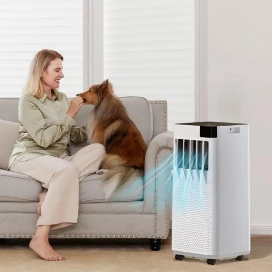 مكيفات الهواء المحمولة 10000 وحدة حرارية بريطانية ASHRAE 6000 وحدة حرارية بريطانية DOE للاستخدام الداخلي حتى 450 قدم مربع. وحدة تبريد 4 في 1 مع تبريد سريع En